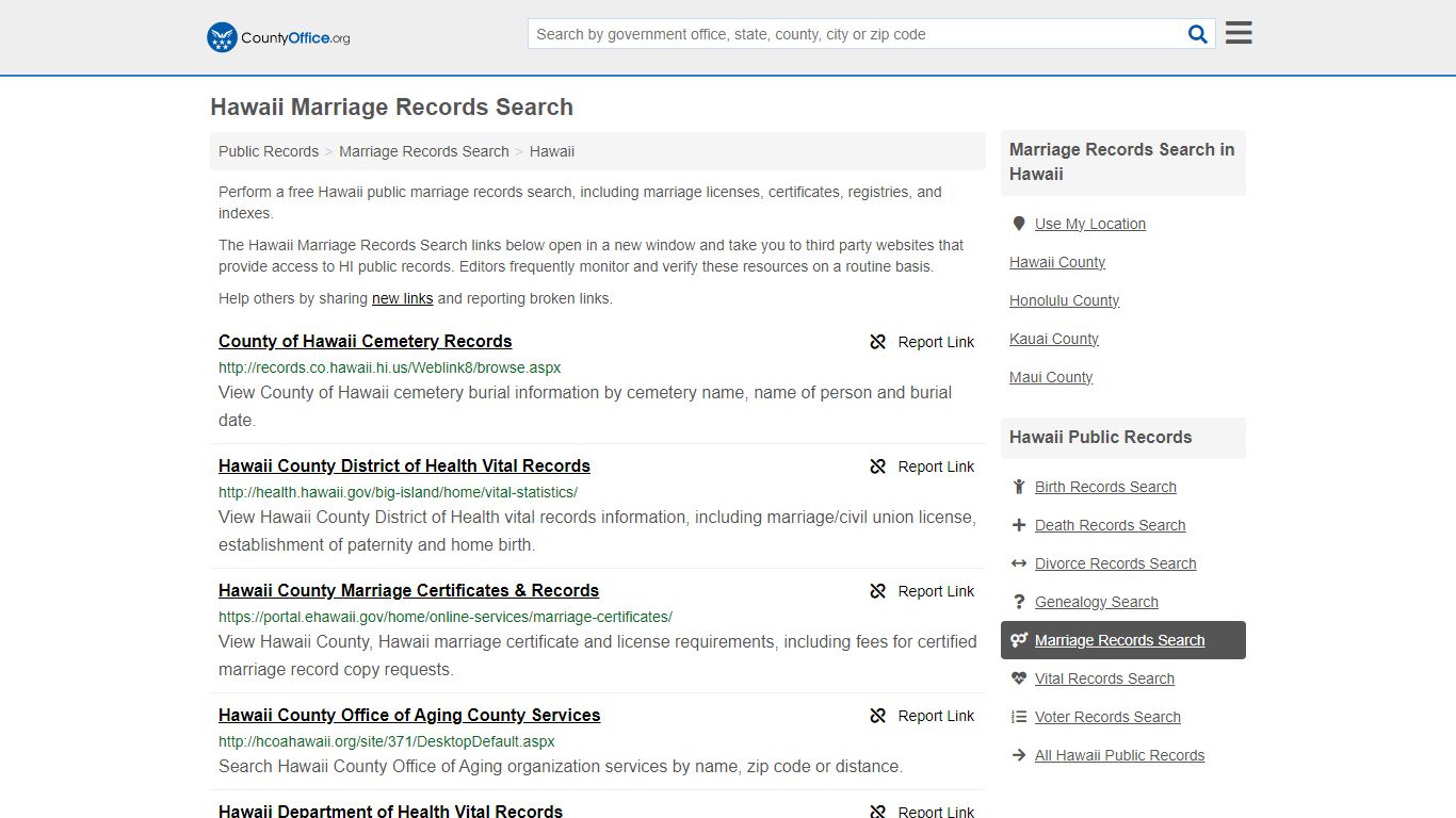 Marriage Records Search - Hawaii (Marriage Licenses & Certificates)